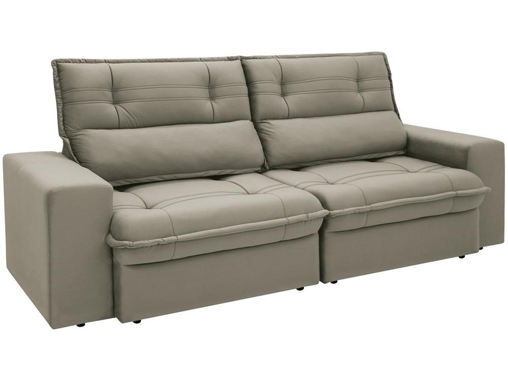 Sofá 3 Lugares Retrátil Reclinável Suede Palatino Linoforte - 5
