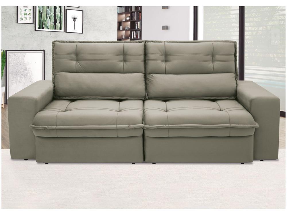 Sofá 3 Lugares Retrátil Reclinável Suede Palatino Linoforte - 6