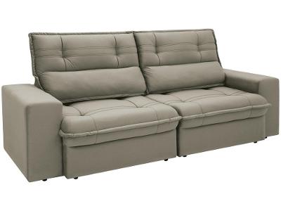 Sofá 3 Lugares Retrátil Reclinável Suede Palatino Linoforte