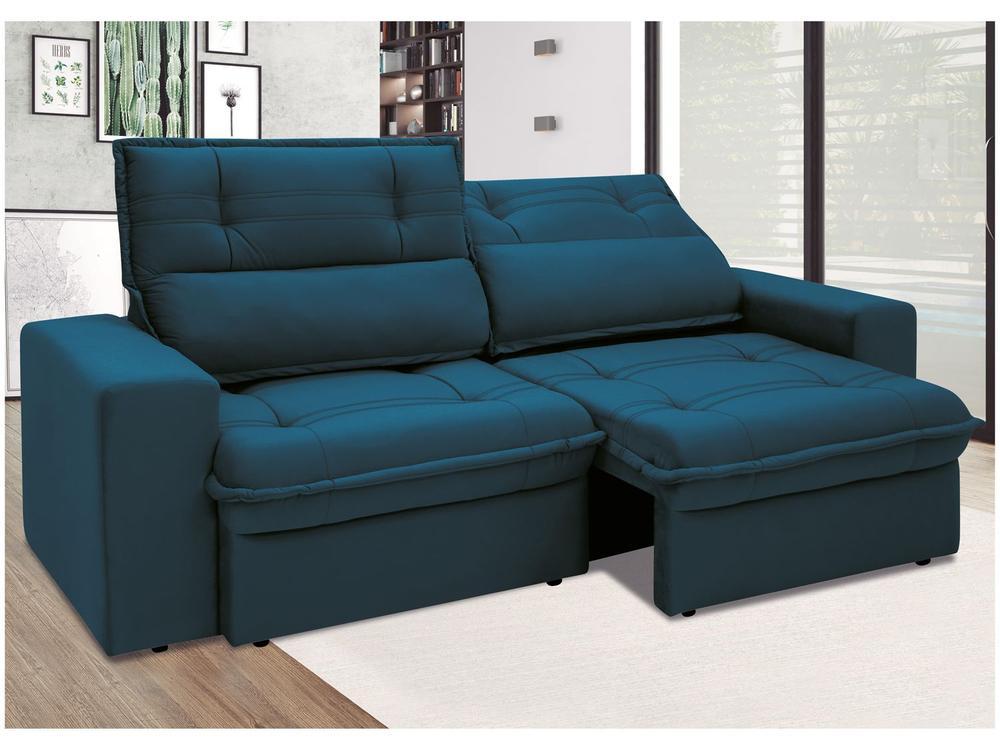 Sofá 3 Lugares Retrátil Reclinável Suede Palatino Linoforte - 1