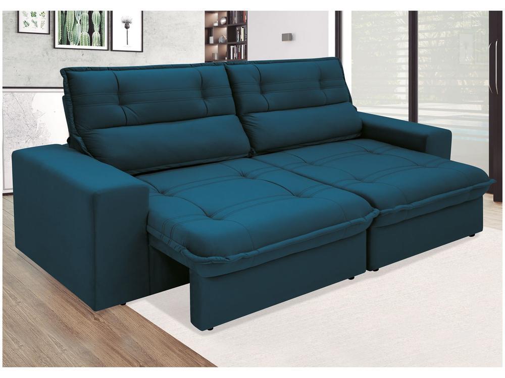 Sofá 3 Lugares Retrátil Reclinável Suede Palatino Linoforte - 7