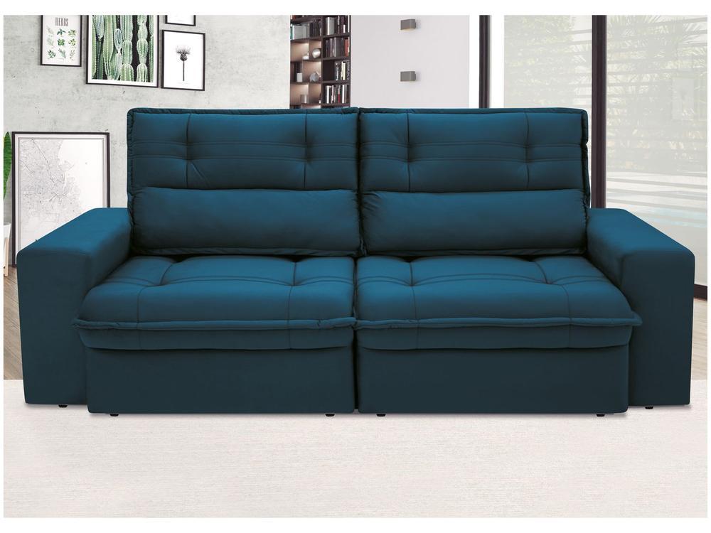 Sofá 3 Lugares Retrátil Reclinável Suede Palatino Linoforte - 8