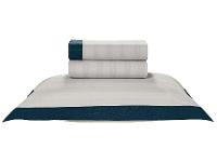 Jogo de Cama Solteiro 100% Algodão Karsten 200 Fios Arbóris Branco e Azul 3 Peças - 1