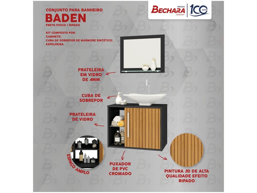 Gabinete Para Banheiro Aéreo com Espelheira Móveis Bechara Baden - 2