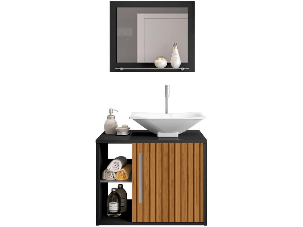 Gabinete Para Banheiro Aéreo com Espelheira Móveis Bechara Baden - 4