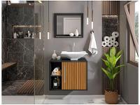 Gabinete Para Banheiro Aéreo com Espelheira Móveis Bechara Baden - 1