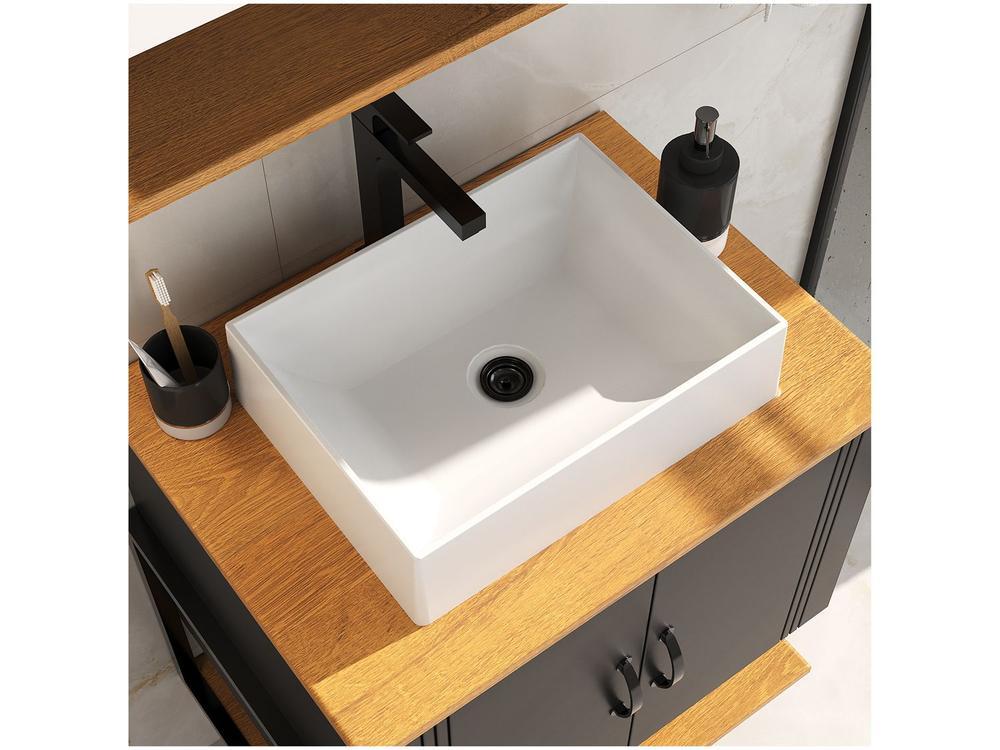 Gabinete para Banheiro Aéreo com Espelheira 4 Portas Móveis Bechara Londres - 4