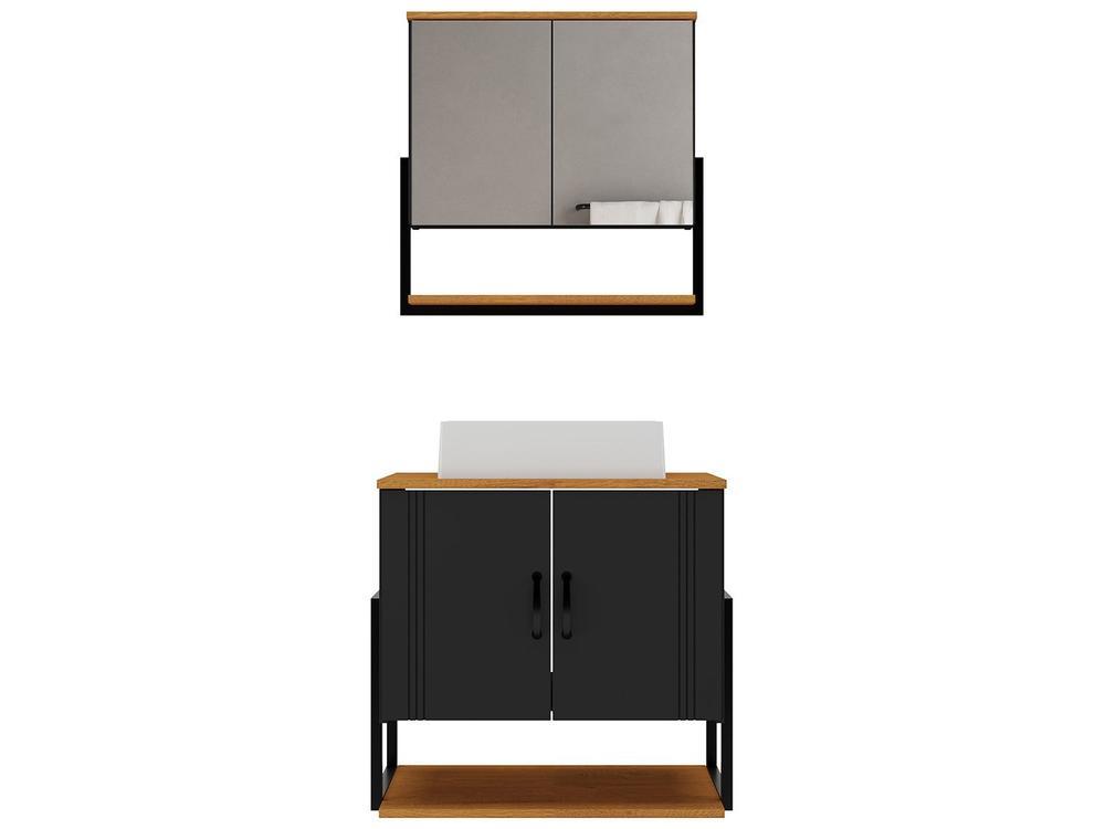 Gabinete para Banheiro Aéreo com Espelheira 4 Portas Móveis Bechara Londres - 7