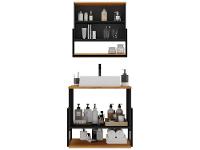 Gabinete para Banheiro Aéreo com Espelheira 4 Portas Móveis Bechara Londres - 6