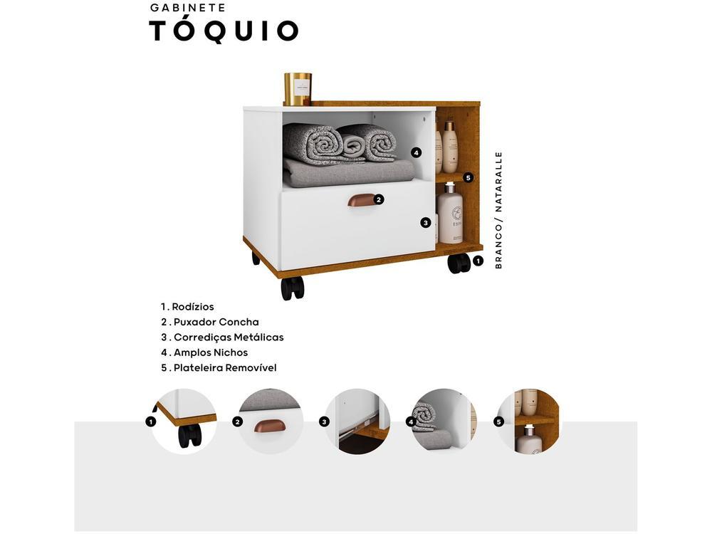 Gabinete para Banheiro 1 Gaveta Móveis Bechara Tóquio - 2