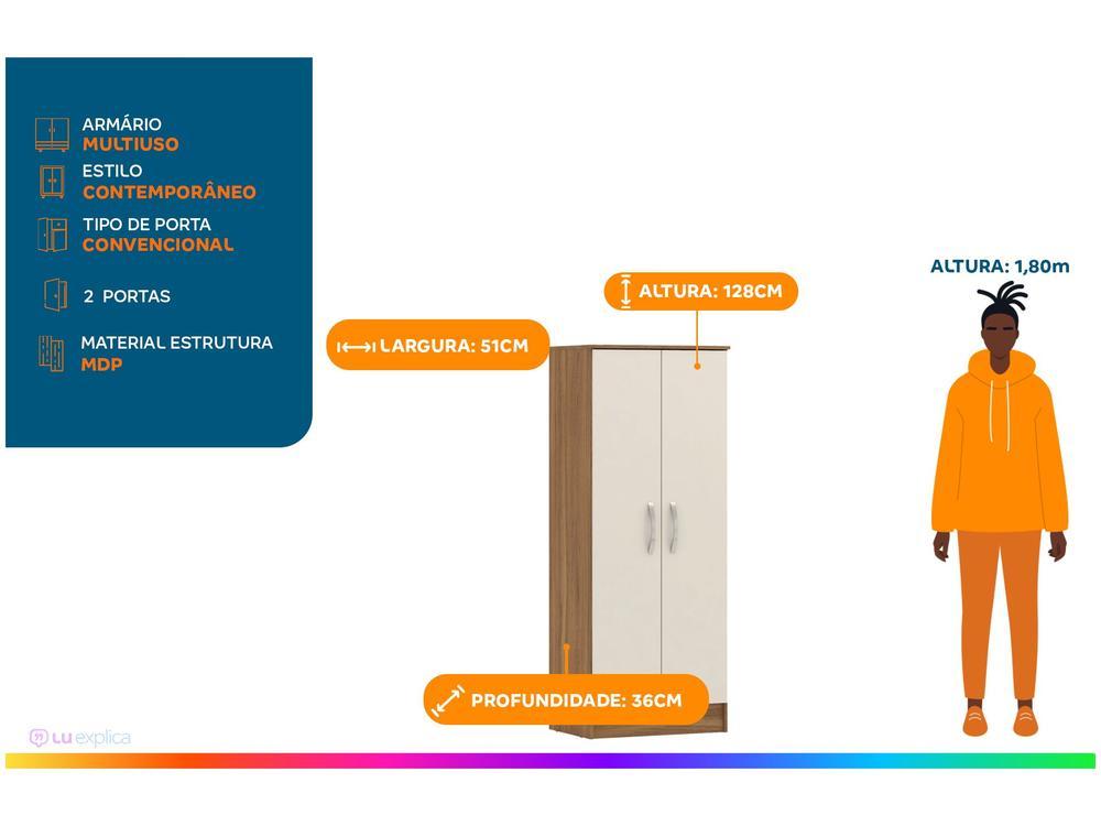 Armário Multiuso 2 Portas 3 Prateleiras Demóbile Viena - 2