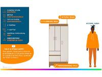 Guarda-roupa Solteiro 2 Gavetas 3 Portas Demóbile Wind - 2
