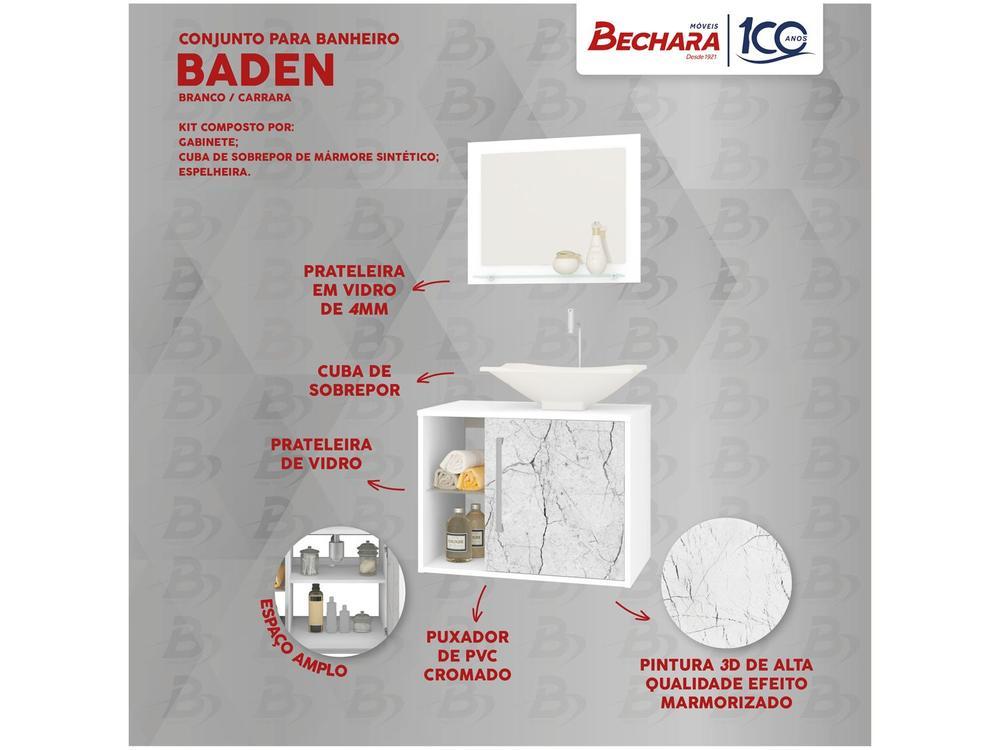 Gabinete Para Banheiro Aéreo com Espelheira Móveis Bechara Baden - 2