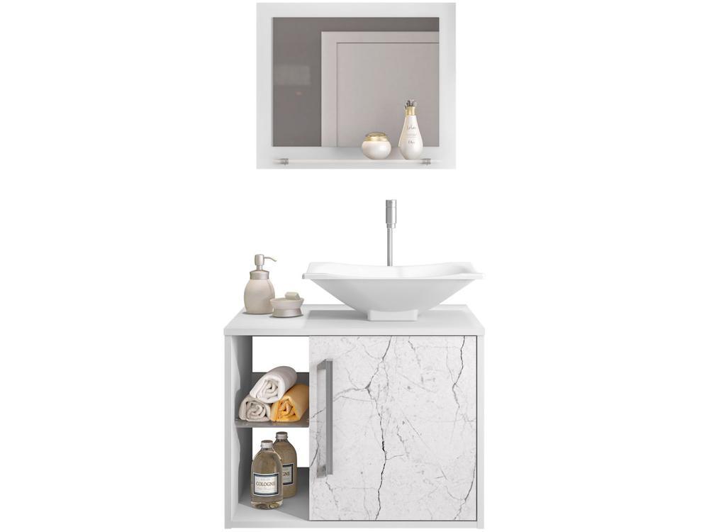 Gabinete Para Banheiro Aéreo com Espelheira Móveis Bechara Baden - 4