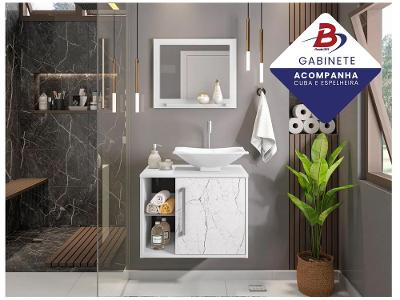 Gabinete Para Banheiro Aéreo com Cuba e Espelheira Móveis Bechara Baden