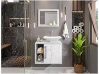 Gabinete Para Banheiro Aéreo com Espelheira Móveis Bechara Baden - 1