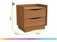 Mesa de Cabeceira 2 Gavetas M261-CN Kappesberg - 4