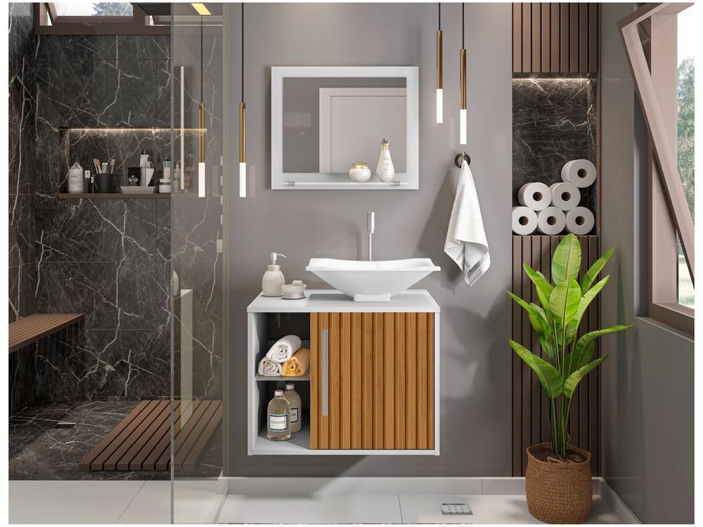 Gabinete Para Banheiro Aéreo com Espelheira Móveis Bechara Baden - 1