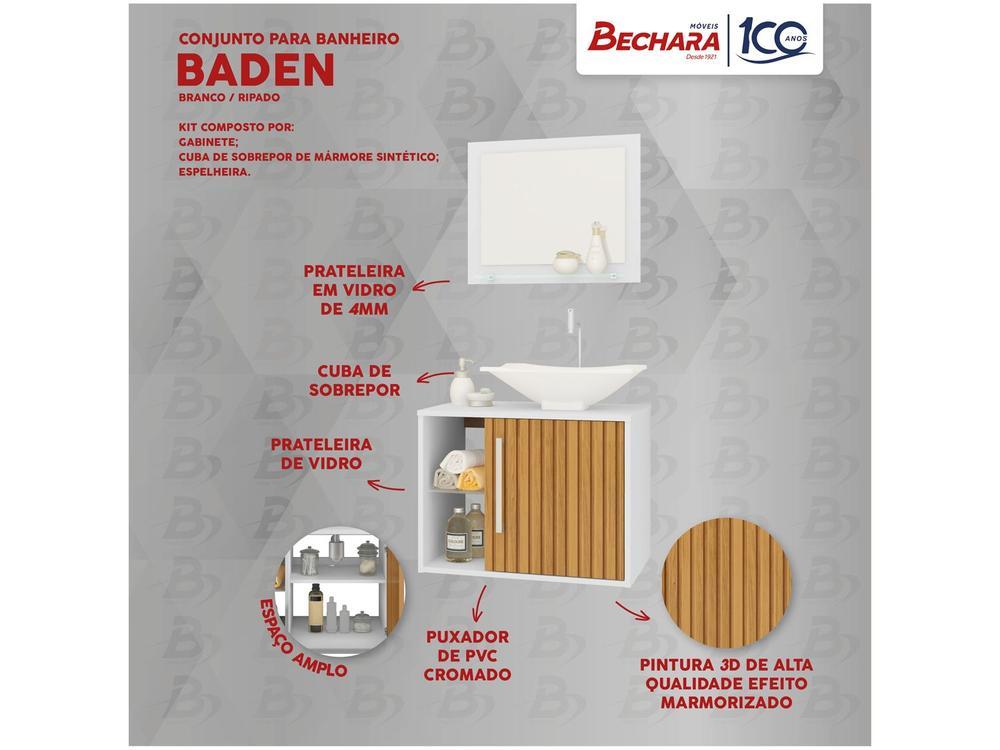 Gabinete Para Banheiro Aéreo com Espelheira Móveis Bechara Baden - 2