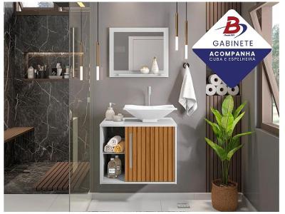 Gabinete Para Banheiro Aéreo com Cuba e Espelheira Móveis Bechara Baden