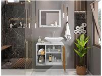 Gabinete Para Banheiro Aéreo com Espelheira Móveis Bechara Baden - 3