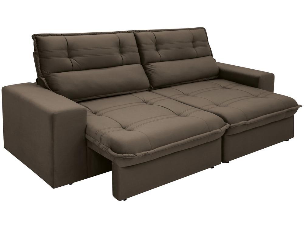 Sofá 4 Lugares Retrátil Reclinável Suede Palatino Linoforte - 3