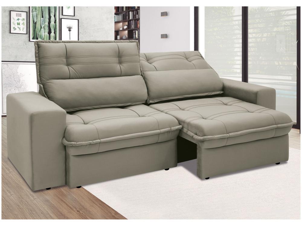 Sofá 4 Lugares Retrátil Reclinável Suede Palatino Linoforte - 1