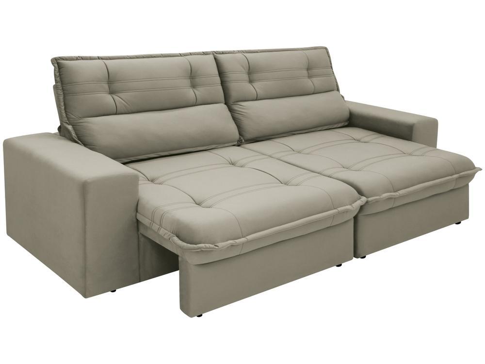 Sofá 4 Lugares Retrátil Reclinável Suede Palatino Linoforte - 3