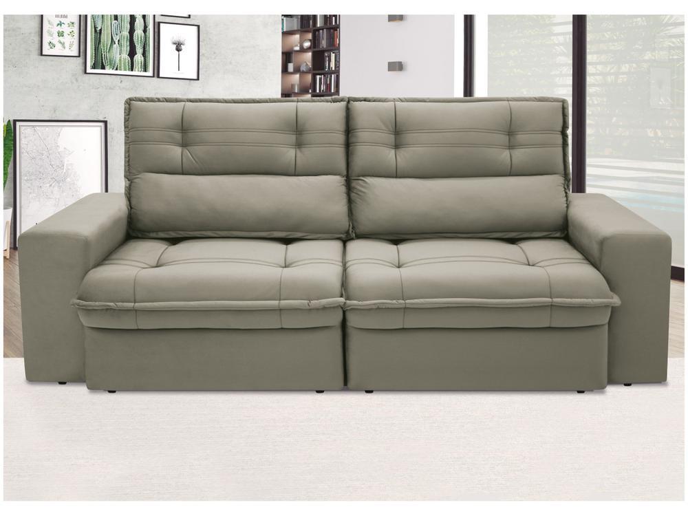 Sofá 4 Lugares Retrátil Reclinável Suede Palatino Linoforte - 8