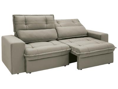 Sofá 4 Lugares Retrátil Reclinável Suede Palatino Linoforte