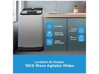 Lavadora de Roupas Midea 15kg Cesto Inox 13 Programas de Lavagem Branca Wave Agitator - 2