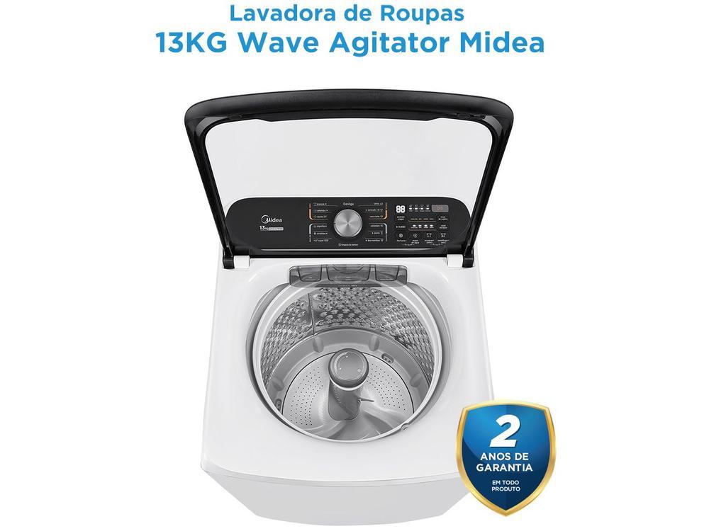 Lavadora de Roupas Midea 15kg Cesto Inox 13 Programas de Lavagem Branca Wave Agitator - 8