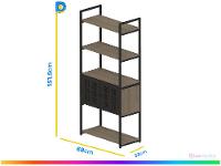 Estante Multiuso 2 Portas 4 Prateleiras Multivisão Urbana - 4