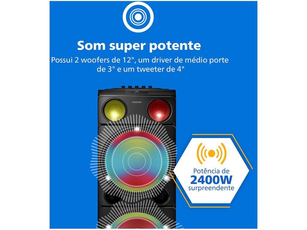 Caixa de Som Torre Philips TAX5509/78 Party Speaker 2400W - 4