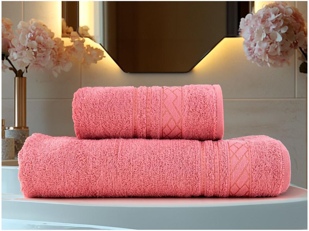 Jogo de Toalhas de Banho e Rosto Dohler de Algodão Premium Terracota 2 Peças - 4