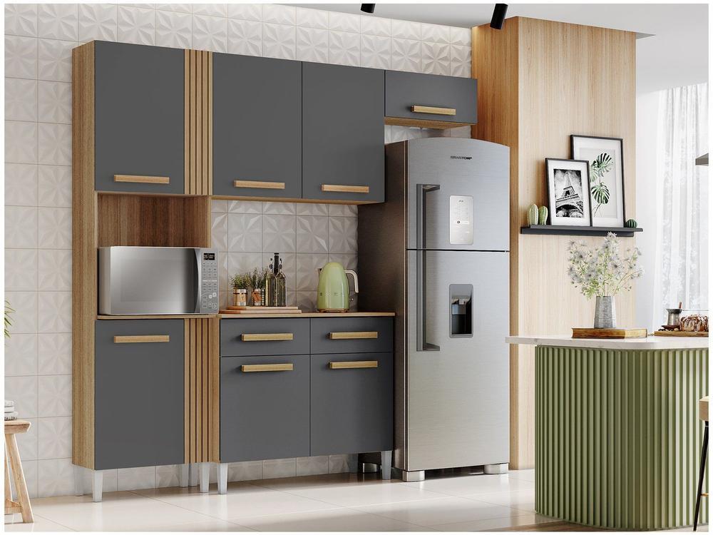 Armário de Cozinha Compacta Aramóveis Juma com Balcão 7 Portas 2 Gavetas - 1