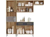 Armário de Cozinha Compacta Aramóveis Juma com Balcão 7 Portas 2 Gavetas - 5