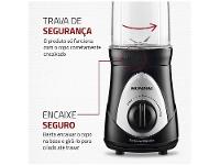 Liquidificador Mondial Personal Blender DG-01 2 Velocidades 300W Preto e Prata - 6