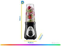 Liquidificador Mondial Personal Blender DG-01 2 Velocidades 300W Preto e Prata - 9