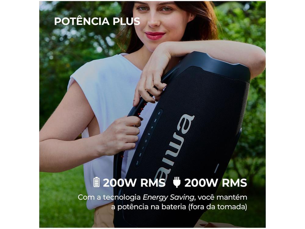 Caixa de Som Aiwa Boombox Plus AWS-BBS-01-B Bluetooth Amplificada 200W USB - 6