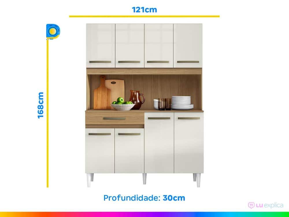 Armário de Cozinha Compacta Aramóveis Cleo 8 Portas - 3