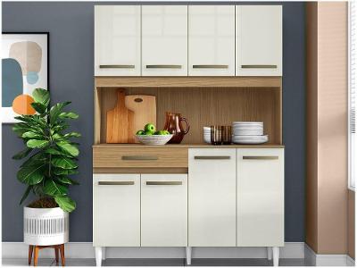 Armário de Cozinha Compacta Aramóveis Cleo 8 Portas