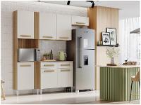 Armário de Cozinha Compacta Aramóveis Juma com Balcão 7 Portas 2 Gavetas - 1