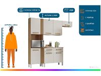 Armário de Cozinha Compacta Aramóveis Juma com Balcão 7 Portas 2 Gavetas - 2