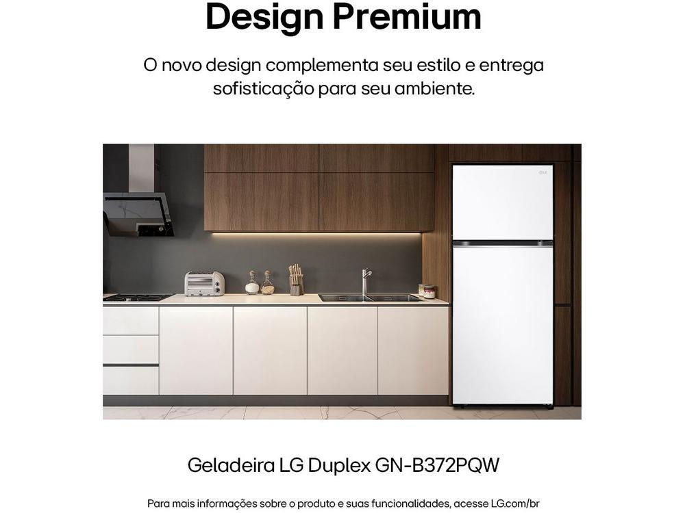 Geladeira/Refrigerador LG Frost Free Inox Duplex Branca 375L GN-B372PQW - 9