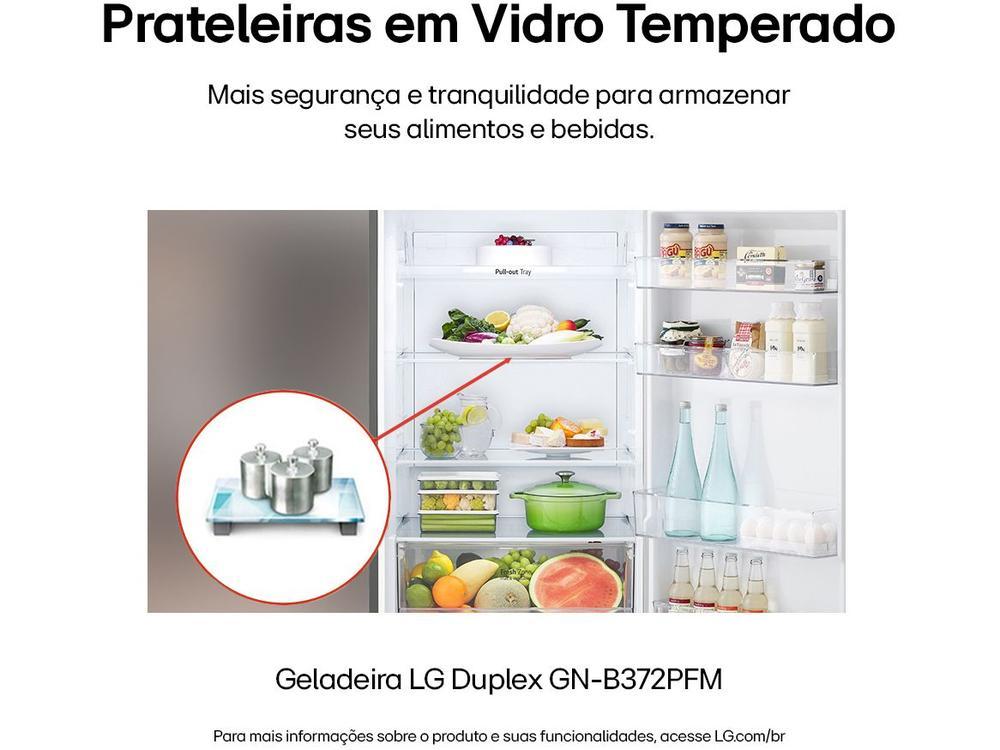 Geladeira/Refrigerador LG Frost Free Inox Duplex 375L GN-B372PFM - 7