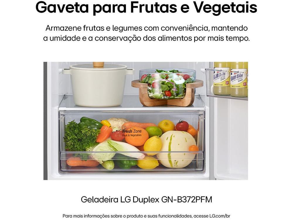 Geladeira/Refrigerador LG Frost Free Inox Duplex 375L GN-B372PFM - 5