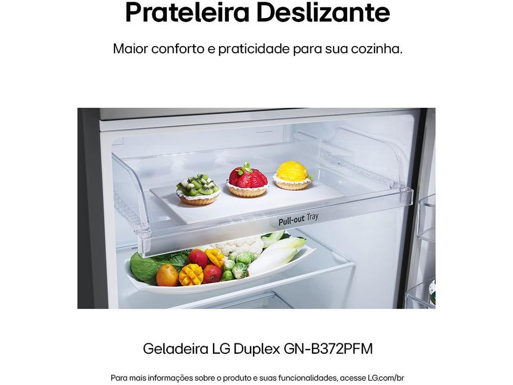 Geladeira/Refrigerador LG Frost Free Inox Duplex 375L GN-B372PFM - 6