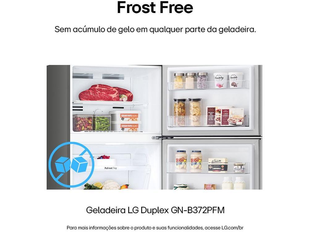 Geladeira/Refrigerador LG Frost Free Inox Duplex 375L GN-B372PFM - 9