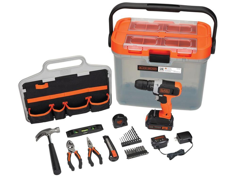Furadeira e Parafusadeira de Impacto Black+Decker a Bateria 31 Peças BCKSB29C04-BR - 1